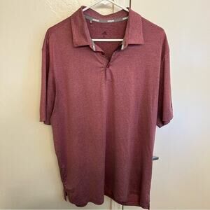 Adidas Heathered Maroon Men's Red Polo Shirt Size XL
